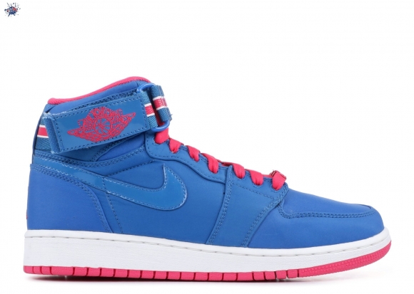 Meilleures Air Jordan 1 High Strap (Gs) Bleu Rose (343184-441)