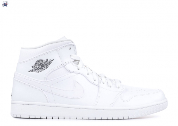 Meilleures Air Jordan 1 Mid Blanc Gris (554724-102)