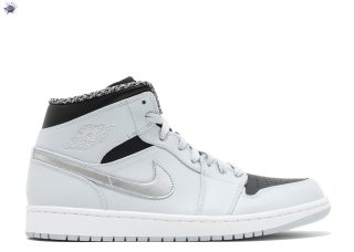 Meilleures Air Jordan 1 Mid Gris Argent Gris (554724-032)