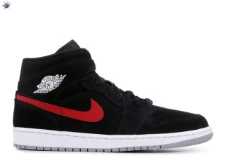 Meilleures Air Jordan 1 Mid Noir Rouge (554724-065)