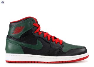 Meilleures Air Jordan 1 Retro High Noir Rouge Vert (332550-025)