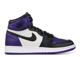 Meilleures Air Jordan 1 Retro High Og (Gs) "Court Purple" Pourpre Blanc Noir (575441-501)