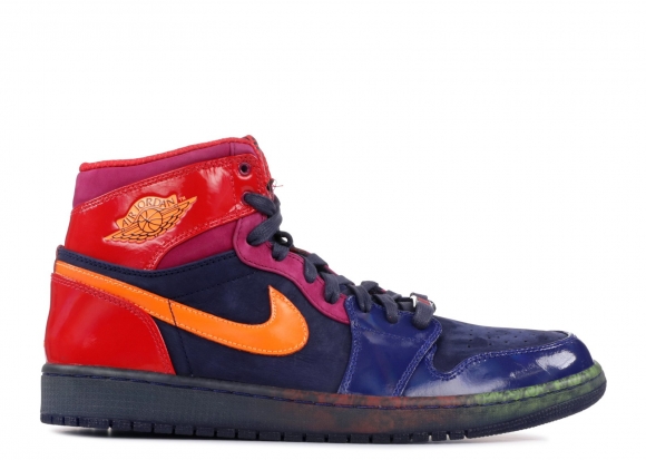 Meilleures Air Jordan 1 Retro High "Year Of The Snake" Noir Orange Bleu (598041-425)