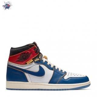 Meilleures Air Jordan 1 Union Los Angeles "Storm Bleue" Blanc Bleu Rouge (bv1300-146)