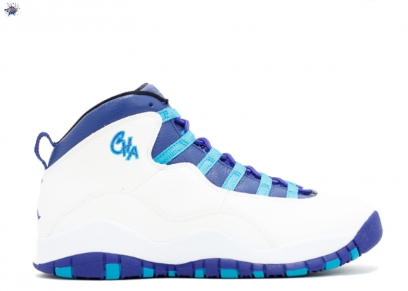 Meilleures Air Jordan 10 Retro (Gs) "Charlotte" Blanc Bleu (310806-107)