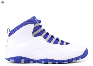 Meilleures Air Jordan 10 Retro Txt Blanc Bleu Gris (487214-107)