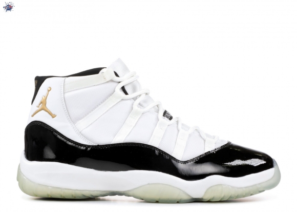 Meilleures Air Jordan 11 Retro+ "Defining Moments (Gold Eyelet)" Blanc Noir (136046-171a)