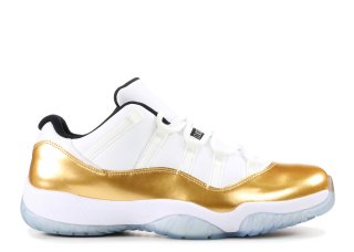 Meilleures Air Jordan 11 Retro Low "Closing Ceremony" Blanc Or (528895-103)