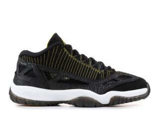 Meilleures Air Jordan 11 Retro Low Noir Blanc Jaune (306008-002)