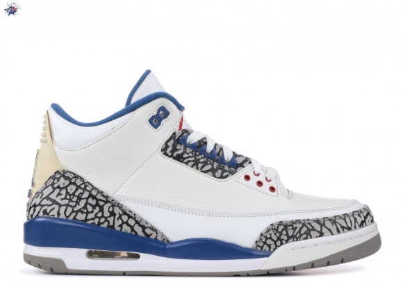 Meilleures Air Jordan 3 Retro "2009 Release" Blanc Bleu Noir (136064-141)