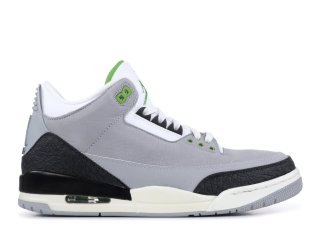 Meilleures Air Jordan 3 Retro "Chlorophyll" Gris Noir (136064-006-)