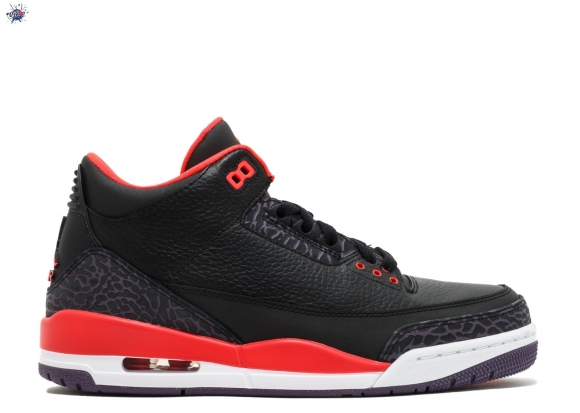 Meilleures Air Jordan 3 Retro "Crimson" Noir Rouge (136064-005)