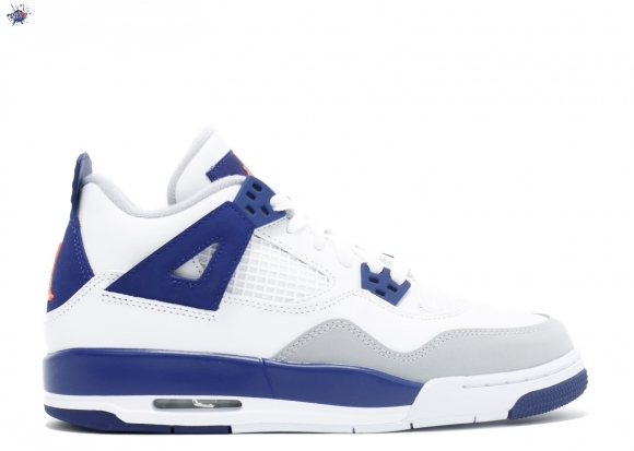 Meilleures Air Jordan 4 Retro Gg (Gs) "Knicks" Blanc Bleu (487724-132)