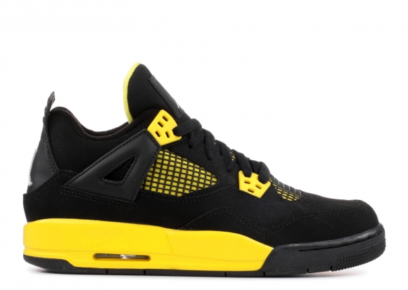 Meilleures Air Jordan 4 Retro (Gs) "Thunder" Noir Jaune (408452-008)