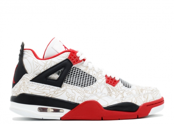 Meilleures Air Jordan 4 Retro "Laser" Blanc Noir Rouge (308497-161)