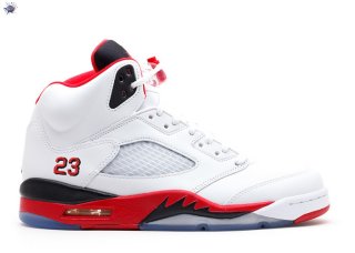 Meilleures Air Jordan 5 Retro "2013 Release" Blanc Rouge (136027-120)