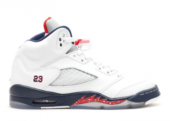 Meilleures Air Jordan 5 Retro (Gs) "Olympic" Blanc Marine (440888-103)