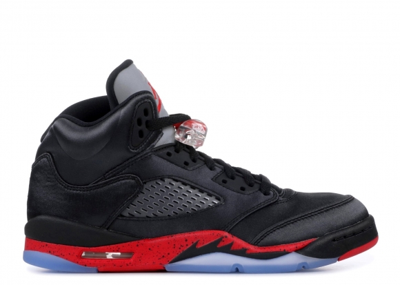 Meilleures Air Jordan 5 Retro (Gs) "Satin" Noir Rouge (440888-006)