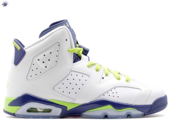 Meilleures Air Jordan 6 Retro Gg (Gs) "Fierce Green" Blanc Vert Bleu (543390-108)