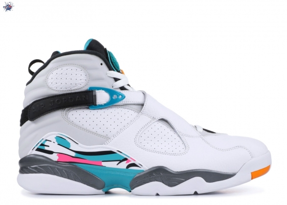 Meilleures Air Jordan 8 Retro "South Beach" Blanc Vert (305381-113)