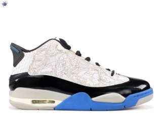 Meilleures Air Jordan Dub Zero Blanc Noir Bleu (311046-102)