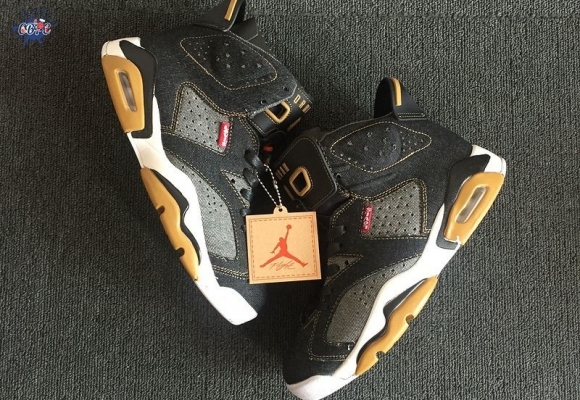 Meilleures Levis X Air Jordan 6 Noir Marron