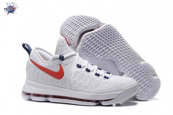 Meilleures Nike KD IX 9 "Usa" Blanc Rouge