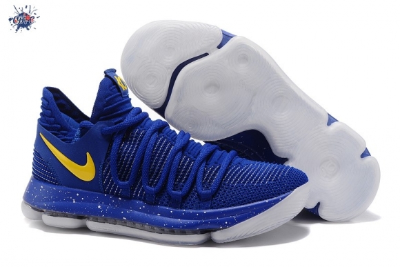 Meilleures Nike KD X 10 Bleu Jaune Blanc