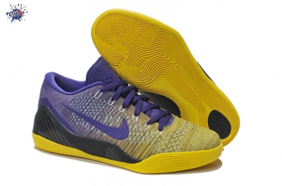 Meilleures Nike Kobe IX 9 Elite Low Jaune Pourpre Noir