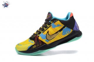 Meilleures Nike Kobe V 5 Jaune Noir Vert Glow