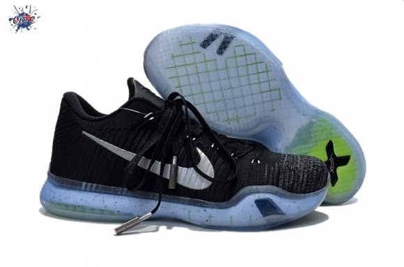 Meilleures Nike Kobe X 10 Low Elite "Htm Mamba Arrowhead" Noir Blanc Volt