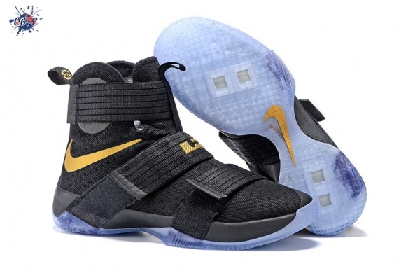 Meilleures Nike Lebron Soldier X 10 Noir Métallique Or