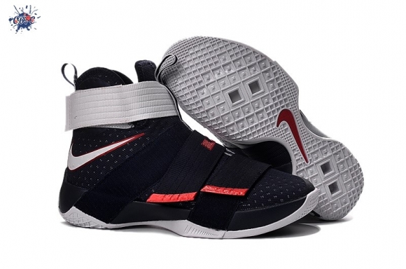 Meilleures Nike Lebron Soldier X 10 "Usa" Noir Blanc Rouge