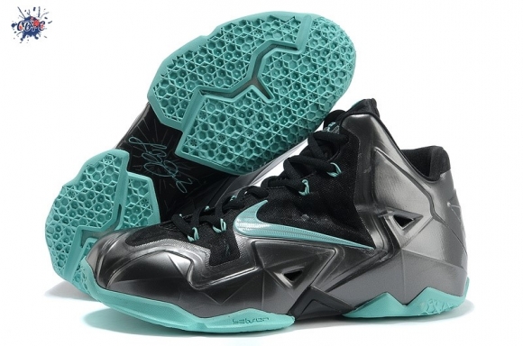 Meilleures Nike Lebron XI 11 "Carbon" Vert Noir