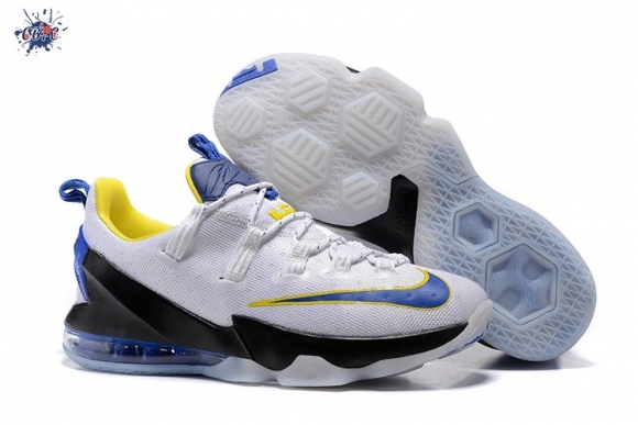 Meilleures Nike Lebron XIII 13 Low Blanc Bleu Jaune