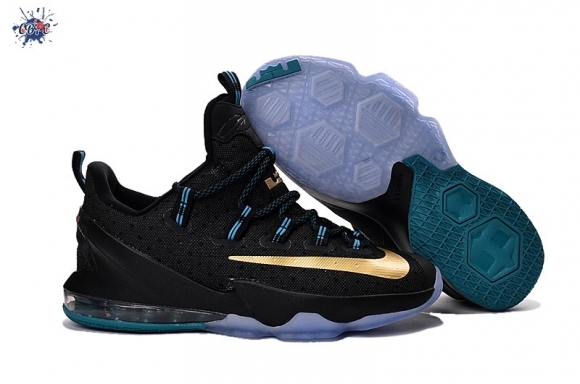 Meilleures Nike Lebron XIII 13 Low Noir Bleu Or