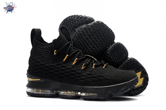 Meilleures Nike Lebron XV 15 Noir Or (897648-006)