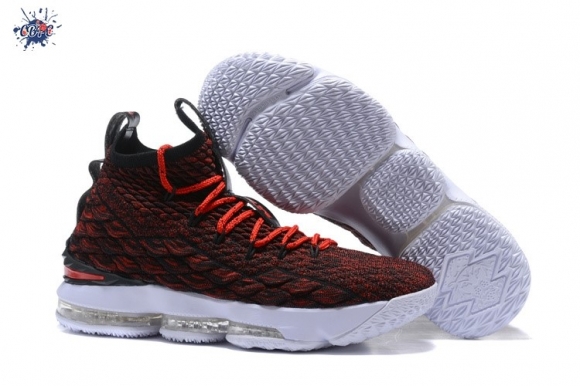 Meilleures Nike Lebron XV 15 Noir Rouge Blanc