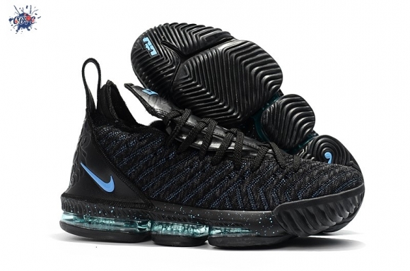 Meilleures Nike Lebron XVI 16 Noir Bleu Noir