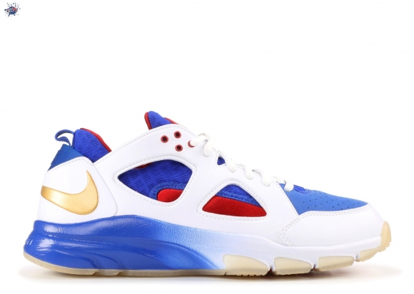 Meilleures Nike Zoom Huarache Tr Low Prem "Manny Pacquiao" Blanc Or Bleu (466512-174)