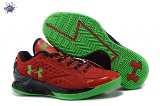 Meilleures Under Armour Curry 1 Low Rouge Vert Noir