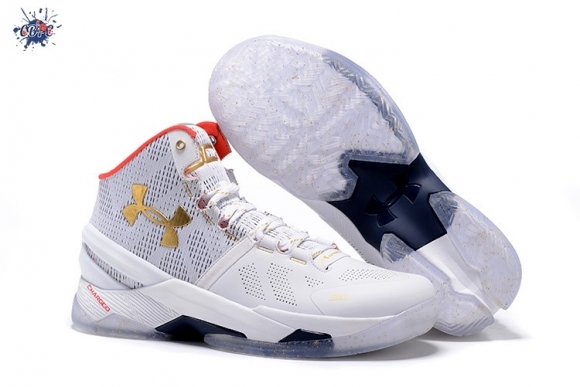 Meilleures Under Armour Curry 2 "All Star" Blanc Rouge Métallique Or