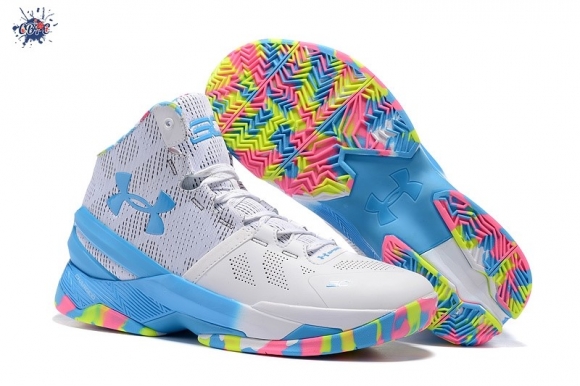 Meilleures Under Armour Curry 2 Blanc Rose Bleu