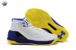 Meilleures Under Armour Curry 3 Blanc Bleu Jaune