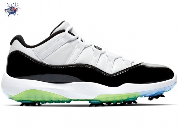 Meilleures Air Jordan 11 Retro Low Golf Concord Bianco Noir Vert (AQ0963-101)