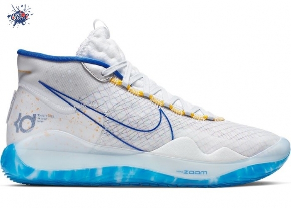 Meilleures Nike KD XII 12 Warriors "Home" Bianco Bleu (AR4229-100)