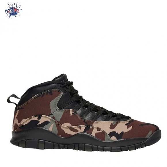 Meilleures Air Jordan 10 Retro "Woodland Camo" Olive (310805-201)