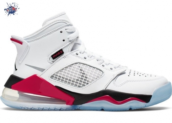 Meilleures Air Jordan Mars 270 (GS) Blanc Rouge (BQ6508-100)