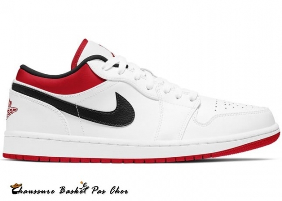 Air Jordan 1 Low Blanc Université Rouge Noir (553558-118)