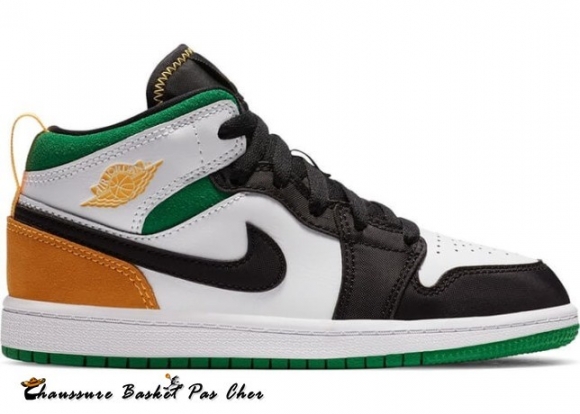 Air Jordan 1 Mid Se Orange (Ps) Chanceux Vert (BQ6932-101)